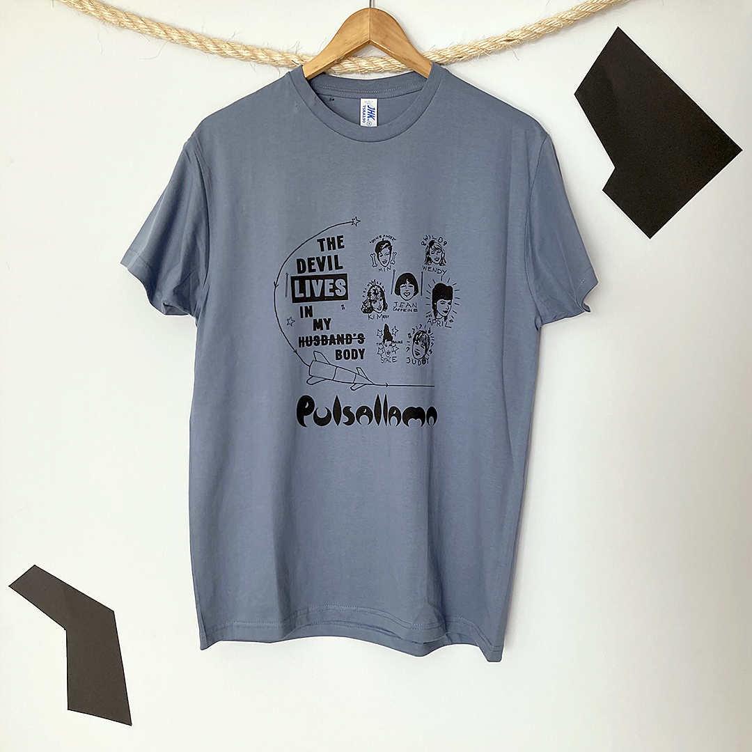 Front view of the tearjerker screen printed DIY t-shirt featuring Pulsallama