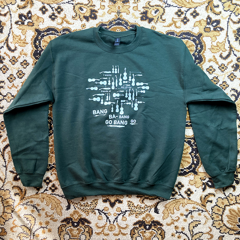 Front view of the tearjerker screen printed DIY sweatshirt