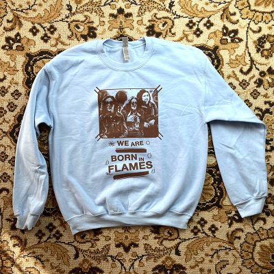 Front view of the tearjerker screen printed DIY sweatshirt
