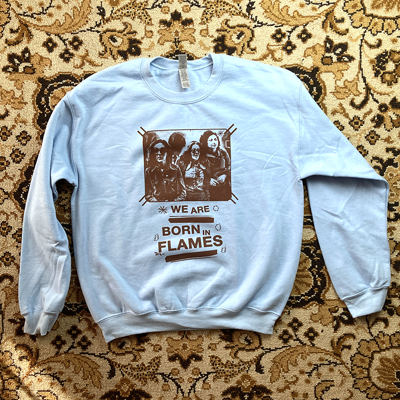 Front view of the tearjerker screen printed DIY sweatshirt