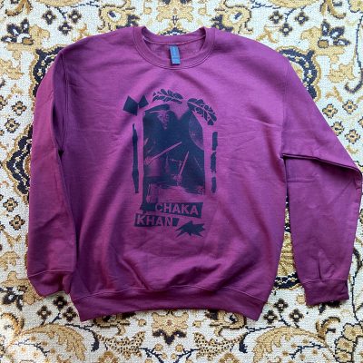 Front view of the tearjerker screen printed DIY sweatshirt