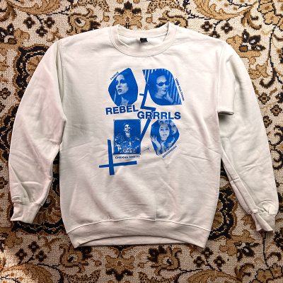 Front view of the tearjerker screen printed DIY sweatshirt