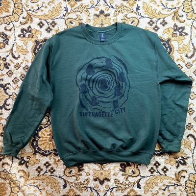 Front view of the tearjerker screen printed DIY sweatshirt