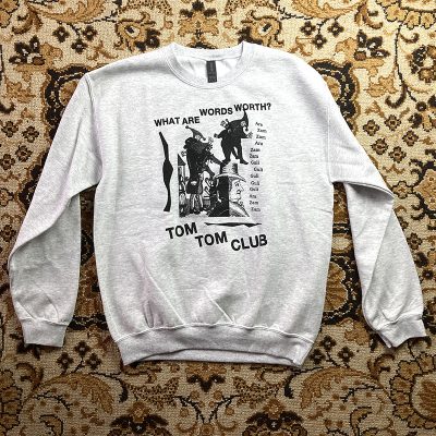 Front view of the tearjerker screen printed DIY sweatshirt