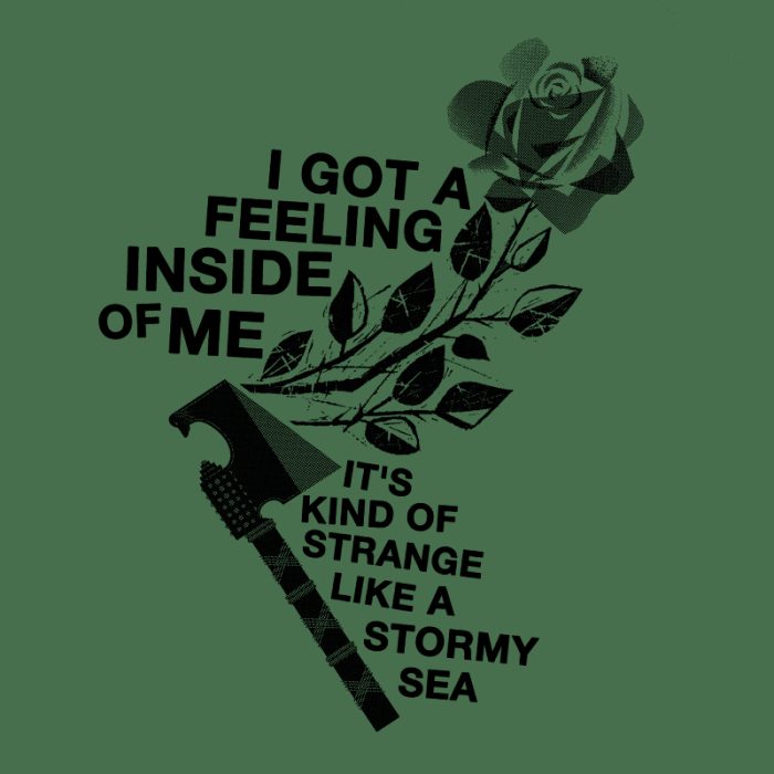 Design of the tearjerker screen printed DIY t-shirt featuring ""New Rose"", the British 1976 punk single from chaos-progenitors The Damned